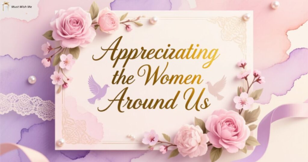To appreciate the women around you, offer genuine verbal and written compliments, express gratitude for their efforts and unique qualities, and actively support and celebrate them in both personal and professional settings.