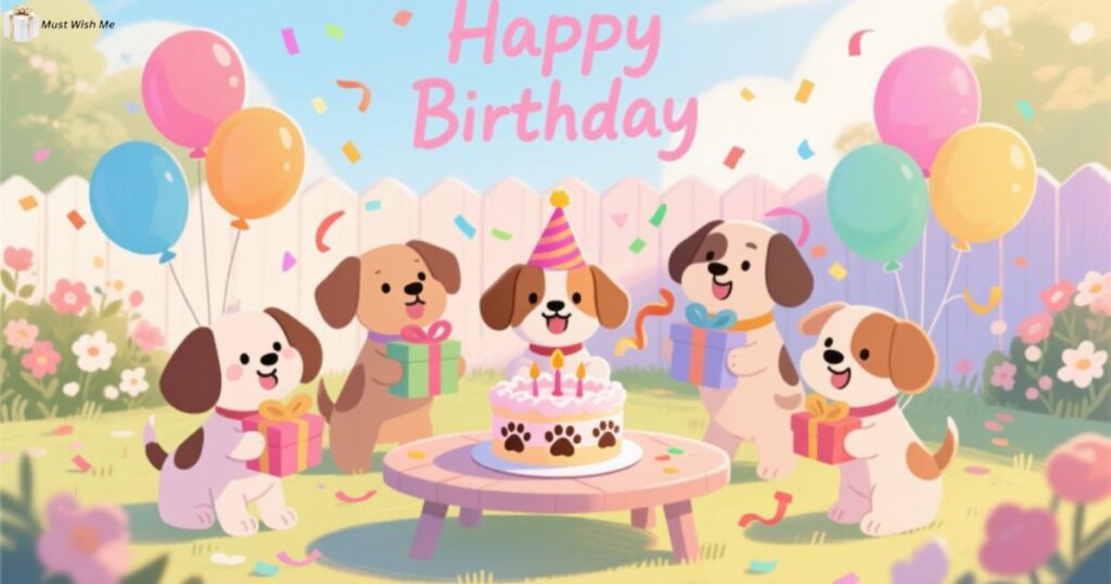  should be fun, loving, and acknowledge their unique personality, incorporating dog-themed puns like "Happy Bark-day!" or "Paws-itively amazing!".