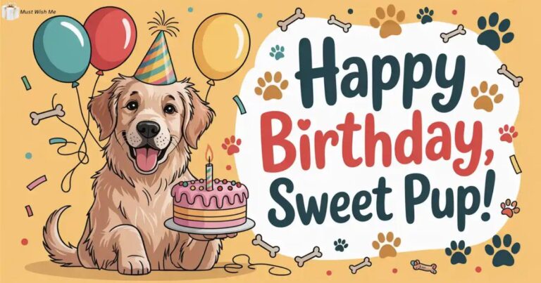 "Happy Barkday, you party animal! Time for treats and belly rubs!" For a more sentimental message, you could say, "Happy Birthday to my loyal companion.