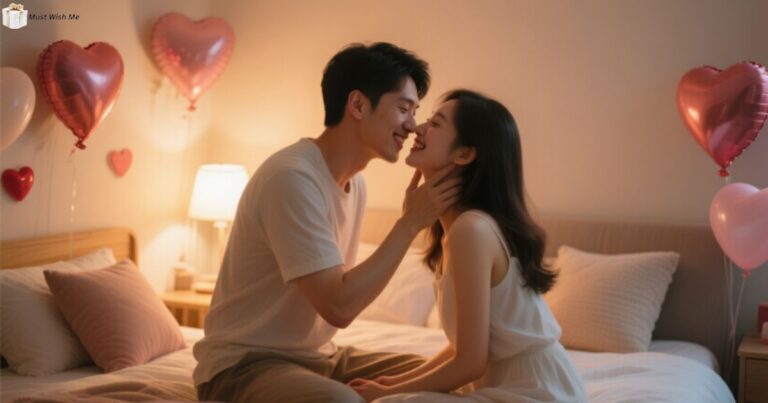 "Your kiss is a language my heart understands" or "Every kiss from you is a sweet reminder that I married my soulmate".
