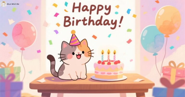 "Happy Purr-day! I hope you have a pawsitively meow-gical day filled with treats and naps," or "Another year older, another year of purrfection